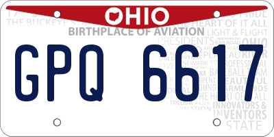 OH license plate GPQ6617