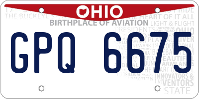 OH license plate GPQ6675