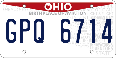 OH license plate GPQ6714