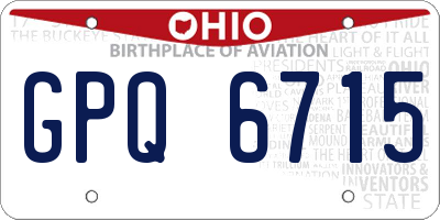 OH license plate GPQ6715