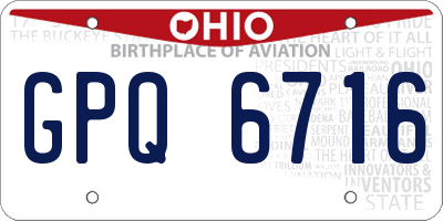 OH license plate GPQ6716