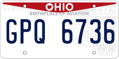 OH license plate GPQ6736