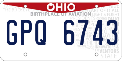 OH license plate GPQ6743