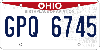 OH license plate GPQ6745