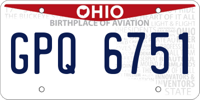 OH license plate GPQ6751