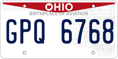 OH license plate GPQ6768