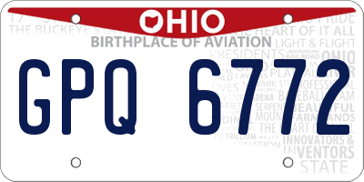 OH license plate GPQ6772