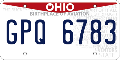 OH license plate GPQ6783