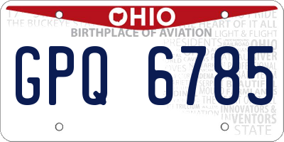 OH license plate GPQ6785