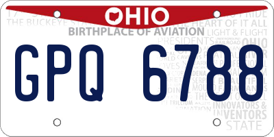 OH license plate GPQ6788