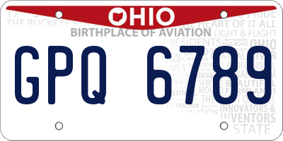 OH license plate GPQ6789