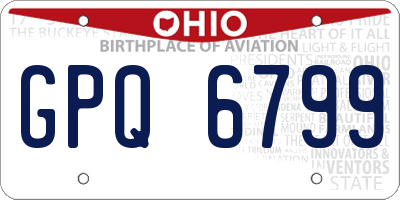 OH license plate GPQ6799