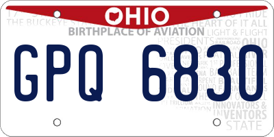 OH license plate GPQ6830