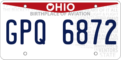 OH license plate GPQ6872