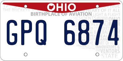 OH license plate GPQ6874
