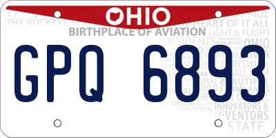 OH license plate GPQ6893
