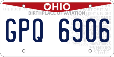OH license plate GPQ6906