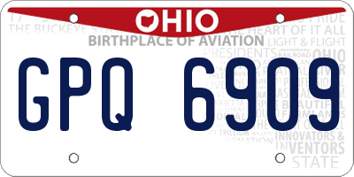 OH license plate GPQ6909