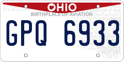 OH license plate GPQ6933