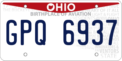 OH license plate GPQ6937