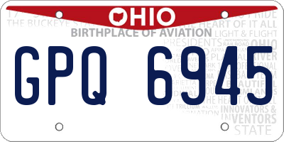 OH license plate GPQ6945