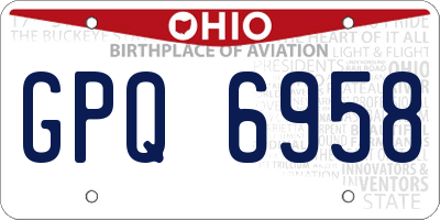 OH license plate GPQ6958