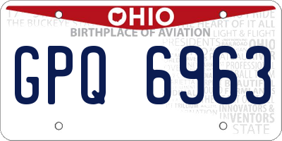 OH license plate GPQ6963