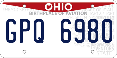 OH license plate GPQ6980