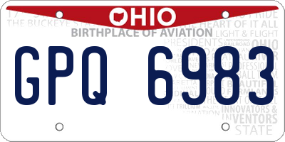 OH license plate GPQ6983