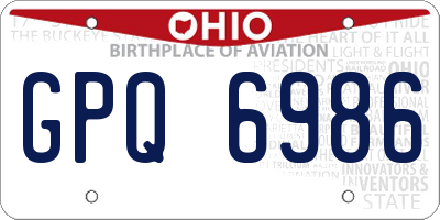 OH license plate GPQ6986