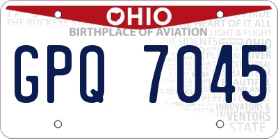 OH license plate GPQ7045