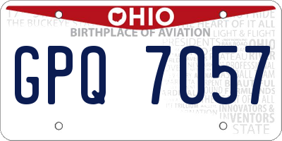 OH license plate GPQ7057