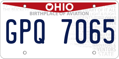 OH license plate GPQ7065