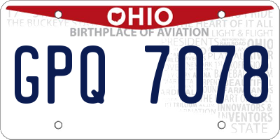 OH license plate GPQ7078