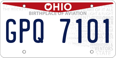 OH license plate GPQ7101