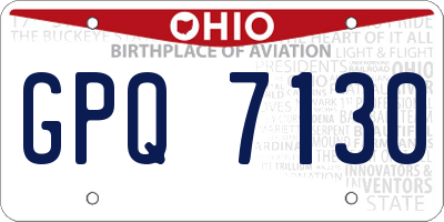 OH license plate GPQ7130