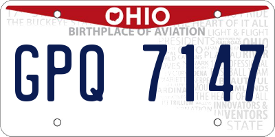 OH license plate GPQ7147