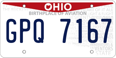 OH license plate GPQ7167