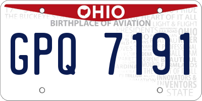 OH license plate GPQ7191