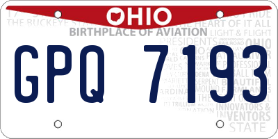 OH license plate GPQ7193