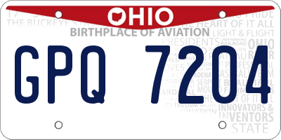 OH license plate GPQ7204