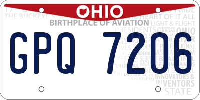 OH license plate GPQ7206
