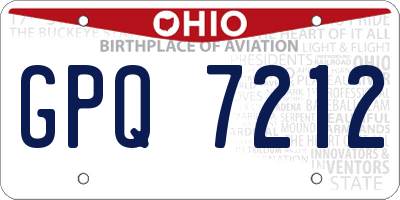 OH license plate GPQ7212