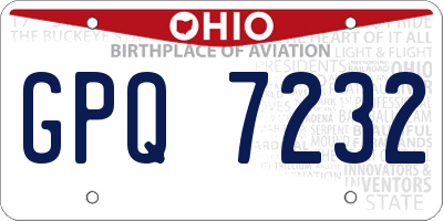 OH license plate GPQ7232