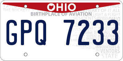 OH license plate GPQ7233