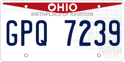 OH license plate GPQ7239