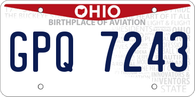 OH license plate GPQ7243