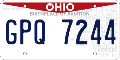 OH license plate GPQ7244