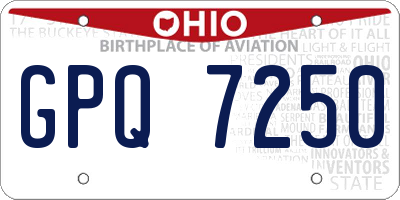 OH license plate GPQ7250