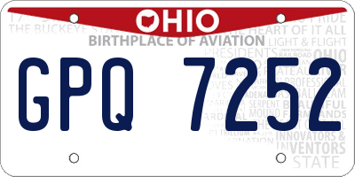 OH license plate GPQ7252